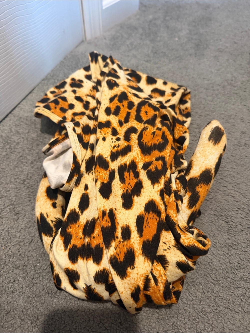 Amazon Women Leopard Print Orange Black Cream Top